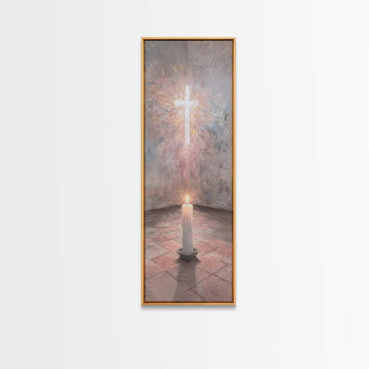 Silent Desert Cross – Framed Canvas Print – Christian Art Canvas – Christian Wall Art – Skinny Art – Christian Decor – Christmas Wall Art