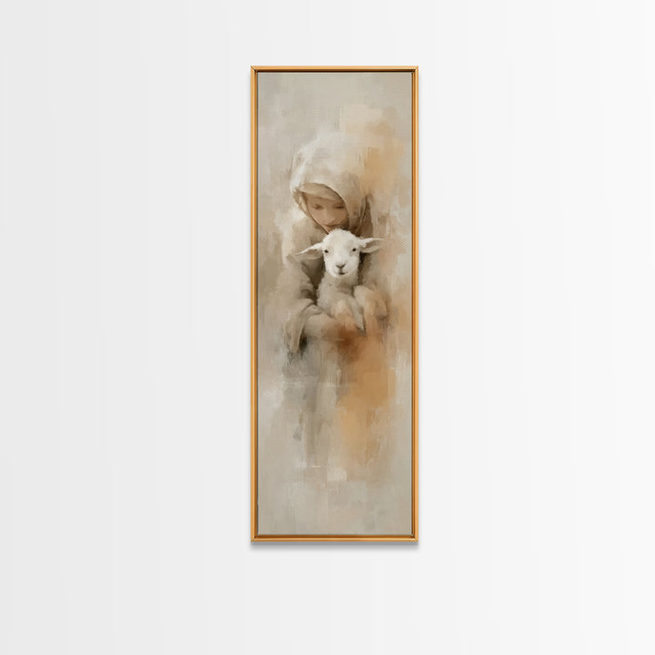 Warm Refuge – Framed Canvas Print – Skinny Art – Christian Wall Art – Jesus Painting – Christmas Art – Christian Art Canvas