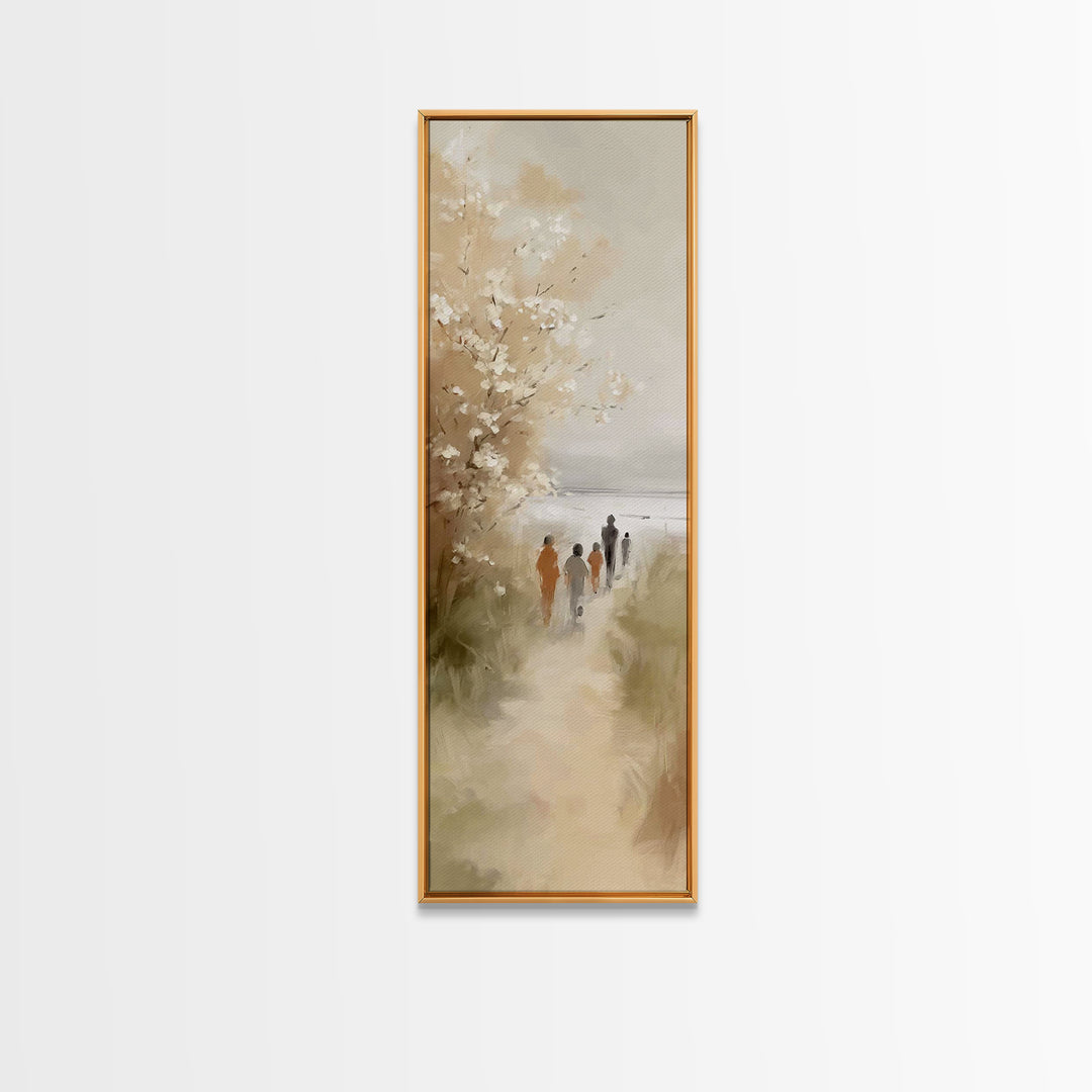 Evening Shore Peace – Framed Canvas Print – Narrow Art – Christian Wall Art – Christian Art Canvas – Jesus Painting – Christian Gift