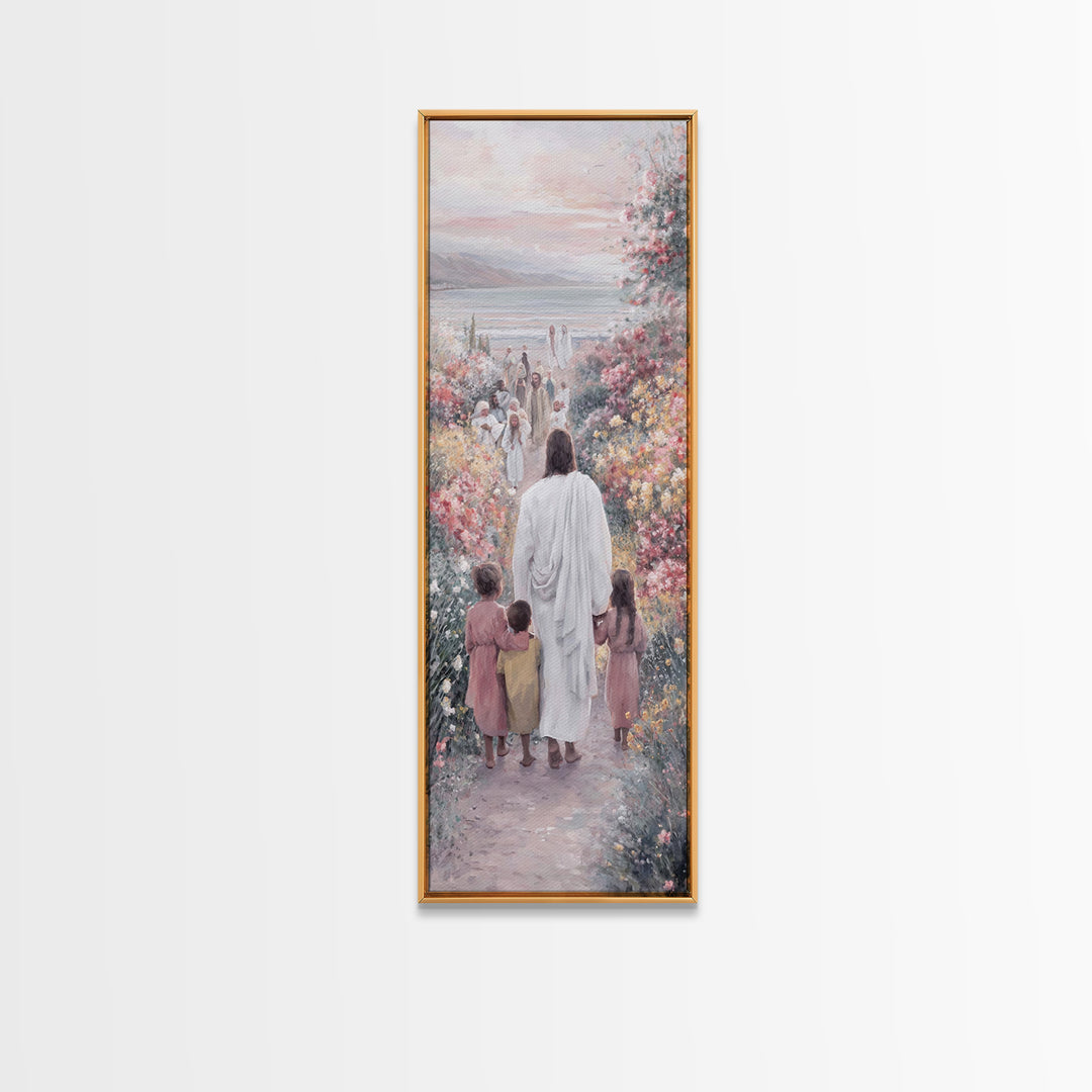 Quiet Shore Blessing – Framed Canvas Print – Tall Skinny Art Print – Christian Wall Art – Jesus Painting – Christian Art Canvas – Christian
