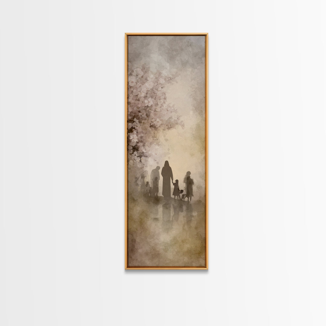 Gentle Fields Glory, Framed Canvas Print, Tall Narrow Wall Art, Christian Wall Art, Christian Art Canvas, Jesus Painting, Christian Decor