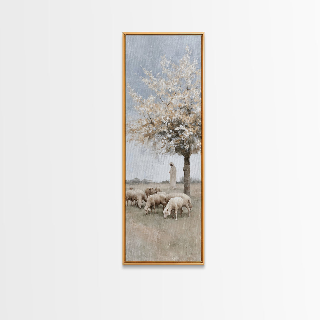 Garden Of Mercy – Framed Canvas Print – Christian Art Canvas – Tall Narrow Wall Art – Christian Wall Art – Jesus Painting