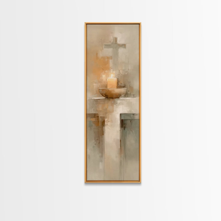 Candlelit Savior Hope – Framed Canvas Print – Christian Wall Art – Tall Narrow Wall Art – Christian Art – Christmas Art – Christian Art Can