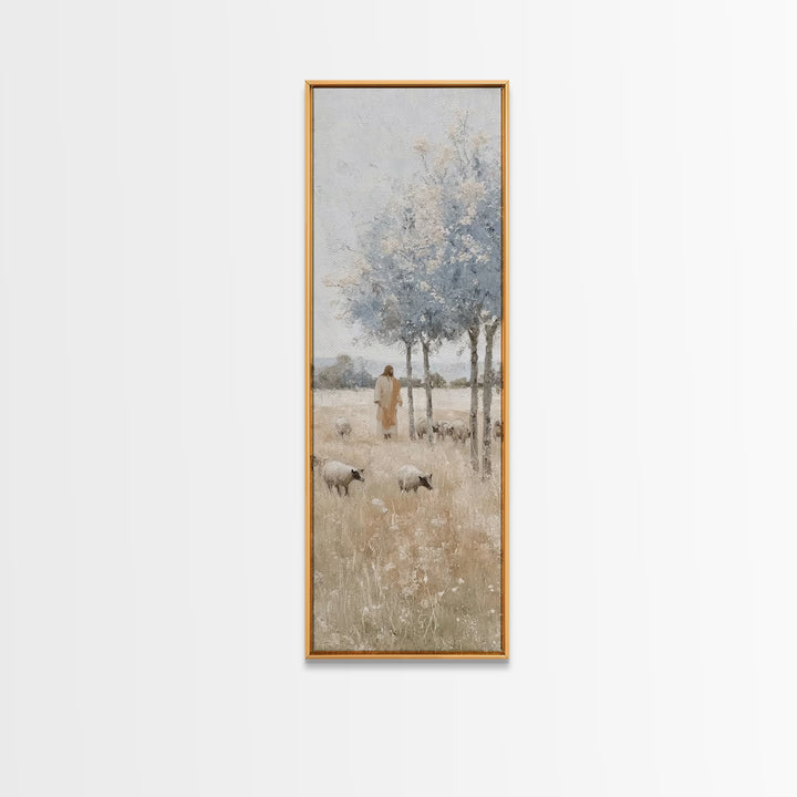 Blossoms Of Mercy – Framed Canvas Print – Christian Wall Art – Jesus Painting – Narrow Art – Christian Art Canvas – Christmas Art