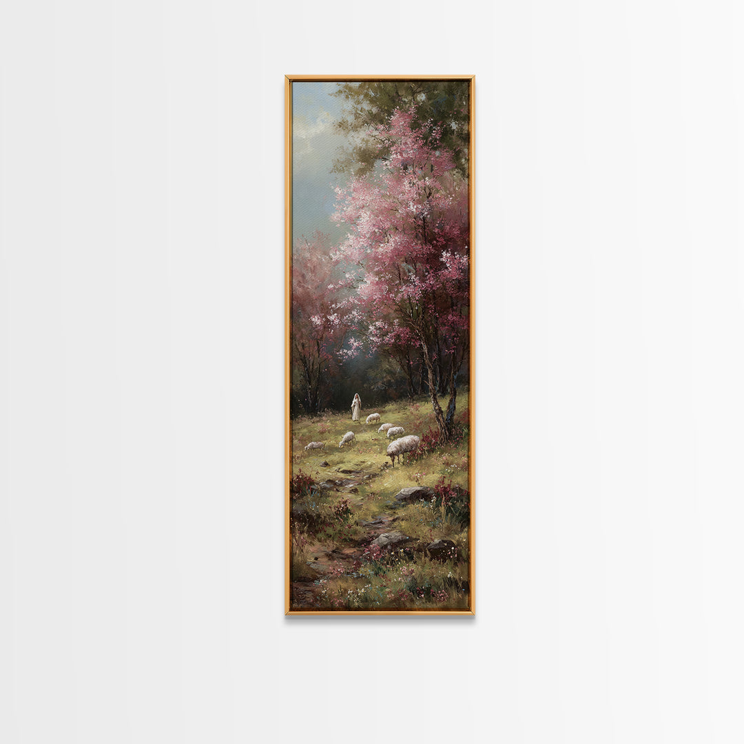 Fields Of Blessing – Framed Canvas Print – Christian Wall Art – Narrow Art – Christian Art Canvas – Jesus Painting – Christmas Art