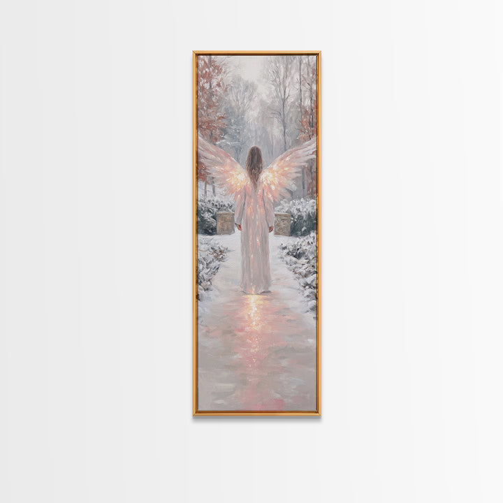 Wings Of Dawn | Framed Canvas Print | Christian Art Canvas | Christian Wall Art | Christmas Art | Narrow Art | Christian Christmas
