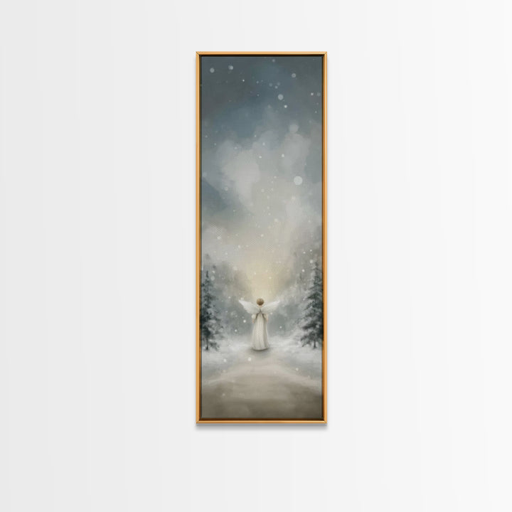 Heaven’s Gentle Glow – Framed Canvas Print – Christian Wall Art – Christmas Art – Christian Art Canvas – Tall Narrow Wall Art – Christian C