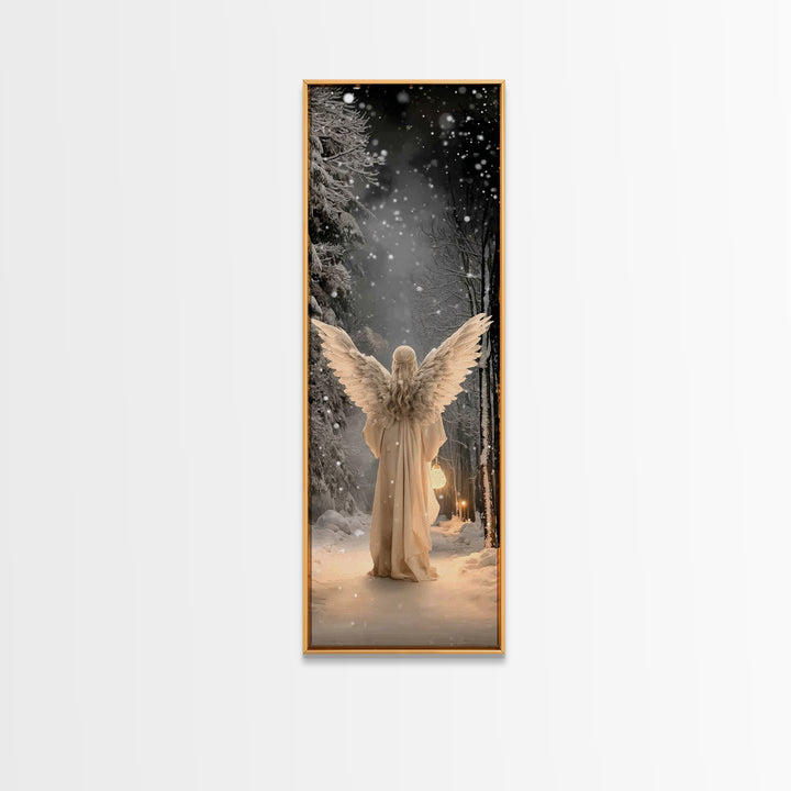 Silent Winter Hope, Framed Canvas Print, Christian Art Canvas, Christian Wall Art, Skinny Art, Christmas Art, Christian Christmas Decor