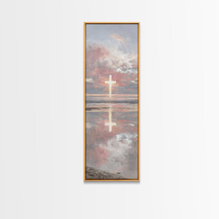 Radiant Eternal Hope | Framed Canvas Print | Christian Art Canvas | Christian Wall Art | Tall Narrow Wall Art | Christian Christmas Art