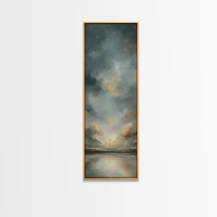Heaven’s Promise – Framed Canvas Print – Christian Wall Art – Narrow Art – Christian Art Canvas – Christmas Art – Jesus Painting – Christia