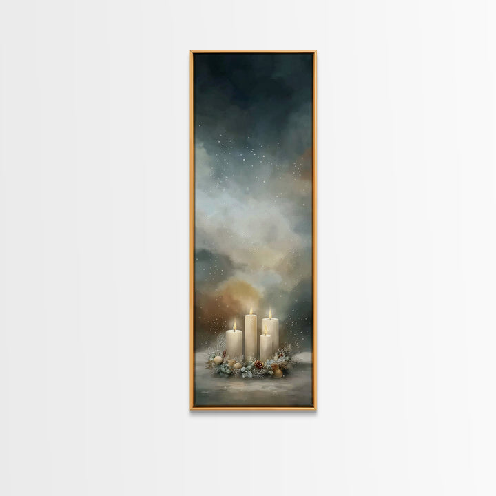 Silent Prayer Candle – Framed Canvas Print – Christian Art Canvas – Tall Narrow Wall Art – Christian Wall Art – Christmas Art – Christian D