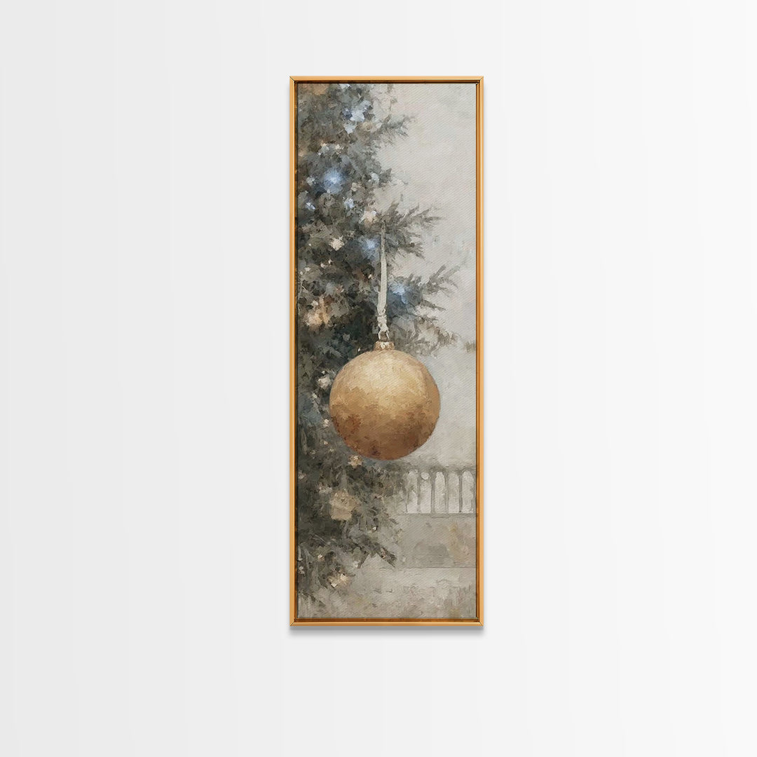 Winter Star Harmony – Framed Canvas Print – Narrow Art – Christmas Wall Art – Christmas Art Prints – Christian Christmas Art – Christmas Ca