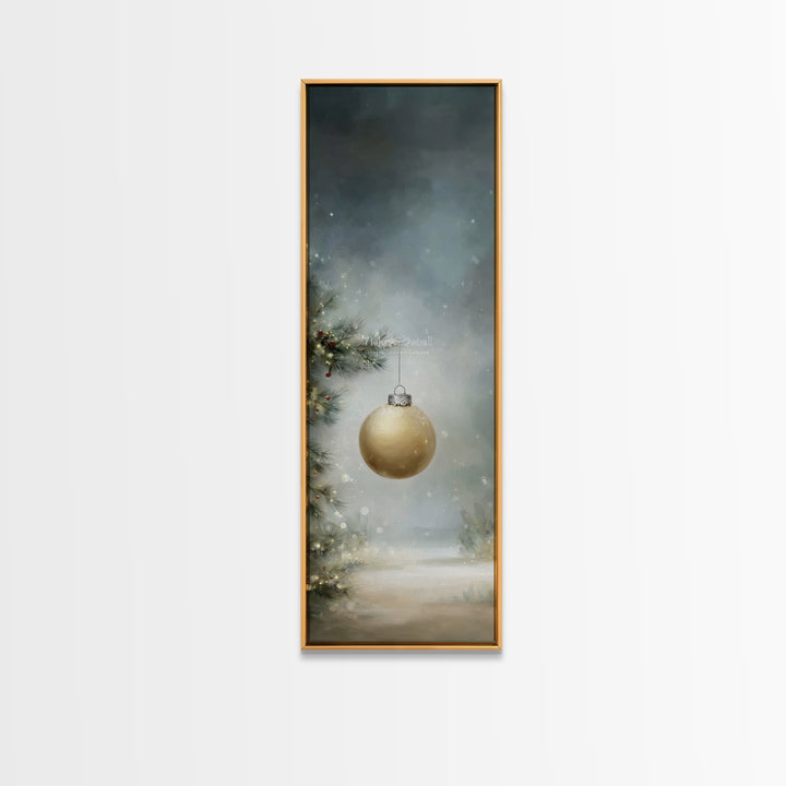 Silent Pine Glow – Framed Canvas Print – Tall Narrow Wall Art – Christmas Art – Christian Christmas Art – Christmas Wall Art – Christmas Ar