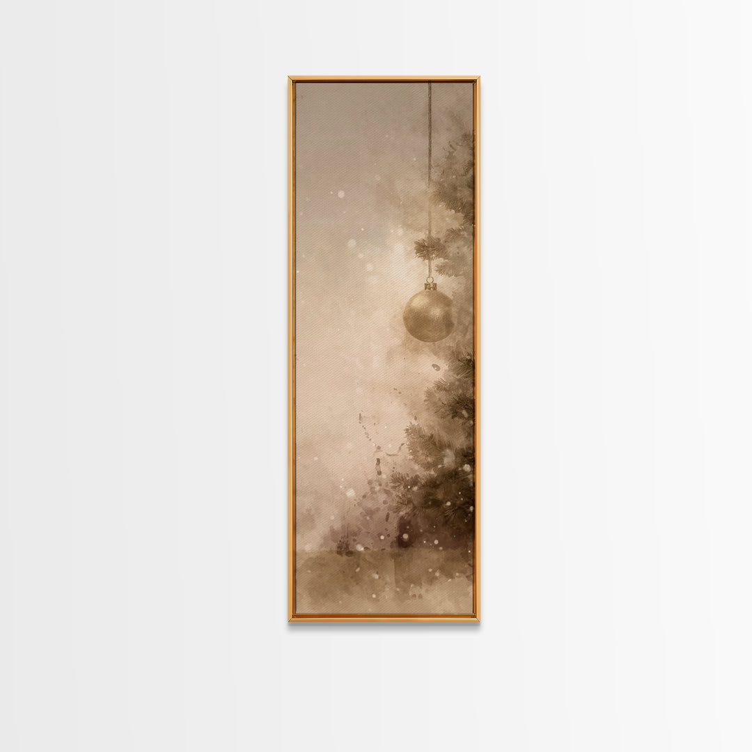 Frosted Blessing – Framed Canvas Print – Tall Skinny Art Print – Christian Christmas Art – Christmas Wall Art – Christmas Art Prints – Chri