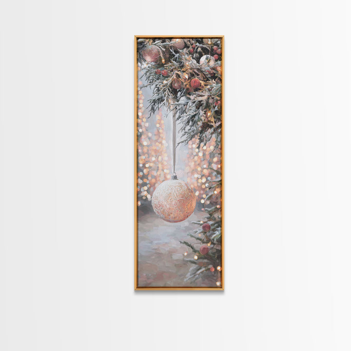 Vintage Noel Spirit – Framed Canvas Print – Tall Narrow Wall Art – Christmas Art Prints – Christian Christmas Art – Christmas Wall Art – Ch