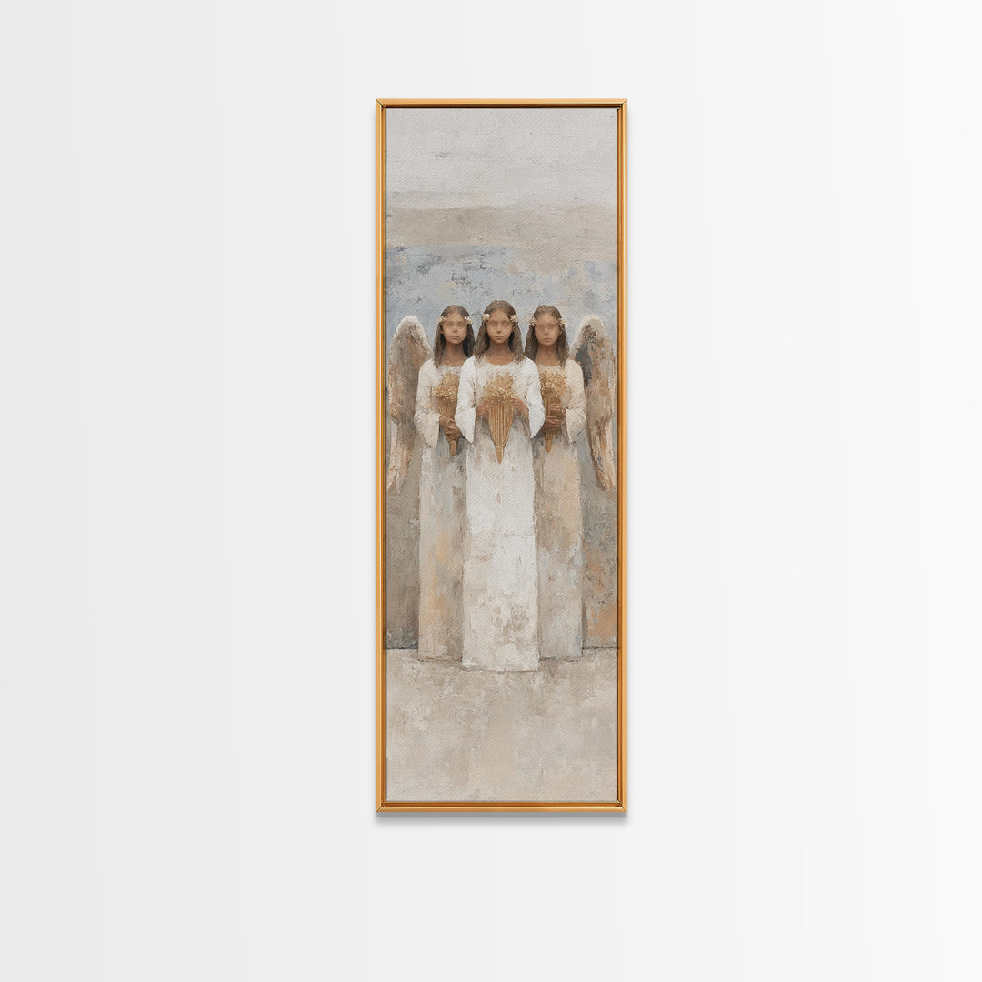 Angels Of Light – Framed Canvas Print – Tall Skinny Art Print – Christian Art Canvas – Modern Christian Art – Christian Gift Ideas