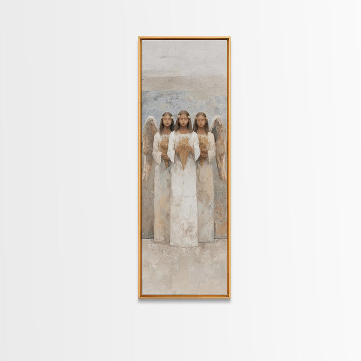 Angels Of Light – Framed Canvas Print – Tall Skinny Art Print – Christian Art Canvas – Modern Christian Art – Christian Gift Ideas