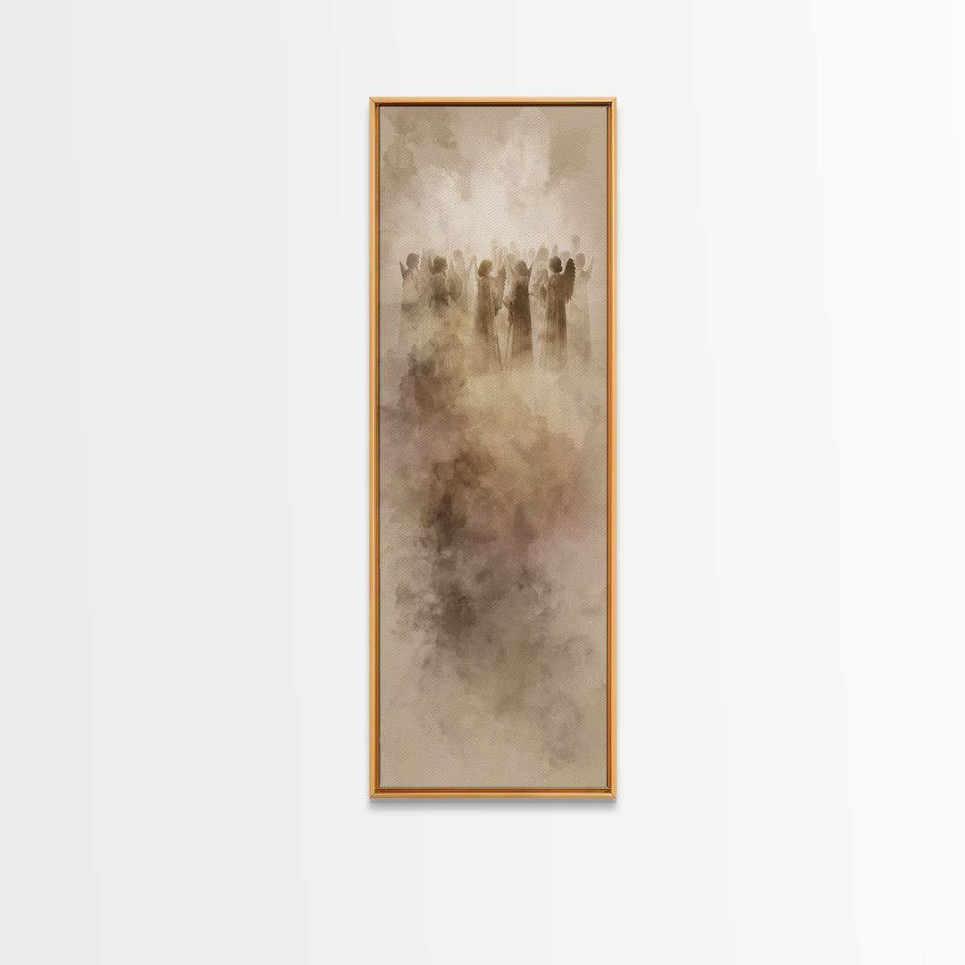 Cloudborne Choir | Framed Canvas Print | Narrow Art | Christian Art Print | Modern Christian Art | Christmas Wall Art