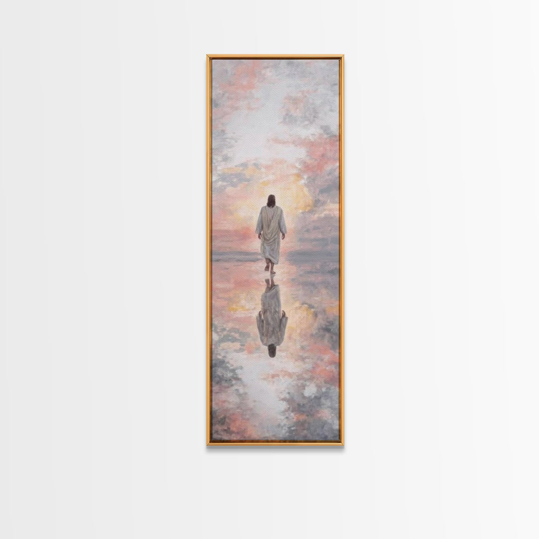 Sunrise Messiah, Framed Canvas Print, Tall Narrow Wall Art, Jesus Art Print, Christian Art Canvas, Christian Painting
