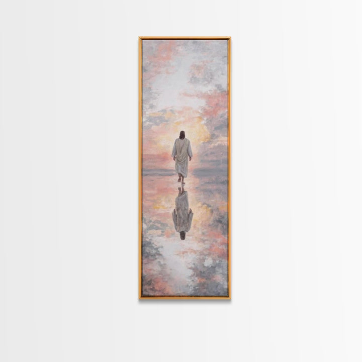 Sunrise Messiah, Framed Canvas Print, Tall Narrow Wall Art, Jesus Art Print, Christian Art Canvas, Christian Painting