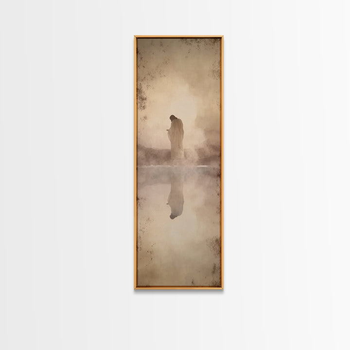 Desert Redeemer | Framed Canvas Print | Skinny Art | Christian Wall Art | Subtle Christian Art | Moody Christian Art