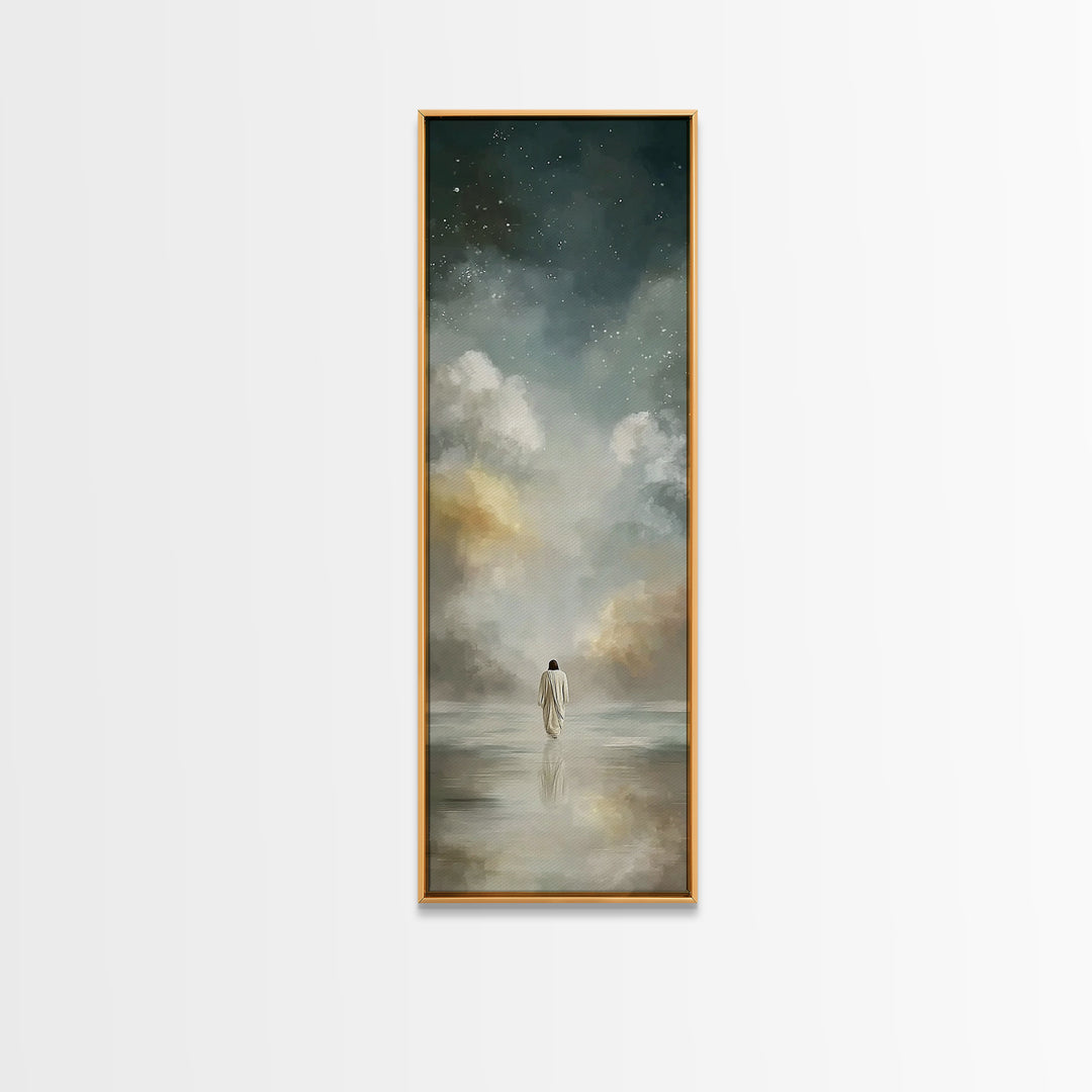 Horizon Of Peace, Framed Canvas Print, Tall Skinny Art Print, Christian Art Canvas, Christian Gift Ideas, Modern Christian Art