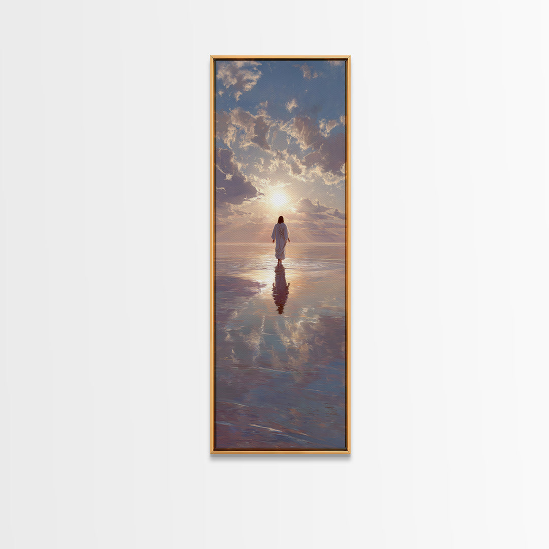 Heaven’s Radiance – Framed Canvas Print – Christian Wall Art – Jesus Art Print – Christian Art Canvas – Tall Narrow Wall Art – Christmas Ar