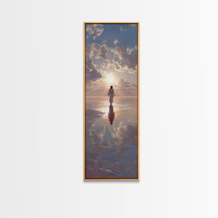 Heaven’s Radiance – Framed Canvas Print – Christian Wall Art – Jesus Art Print – Christian Art Canvas – Tall Narrow Wall Art – Christmas Ar