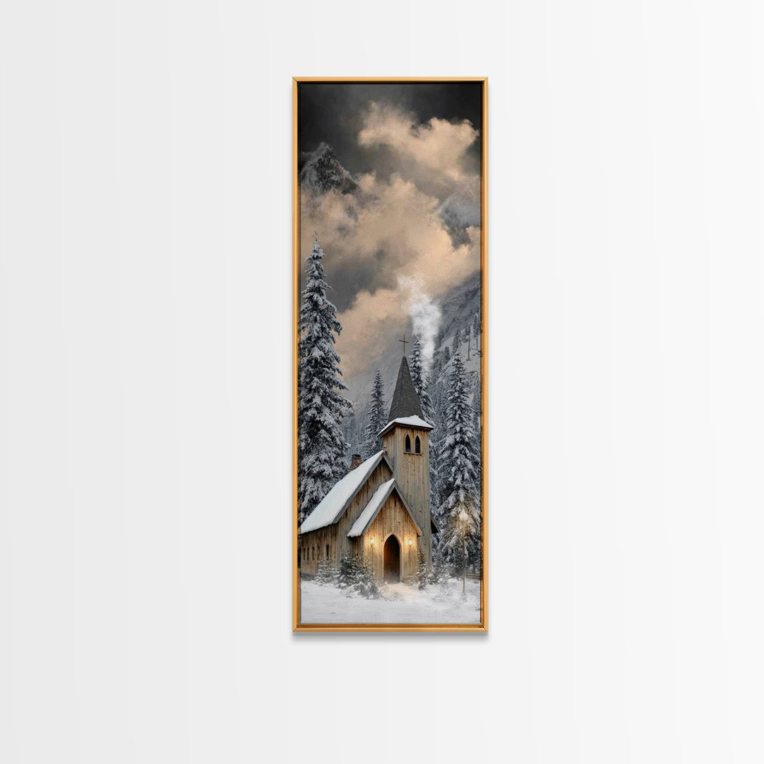 Nativity Grace – Framed Canvas Print – Christian Art Canvas – Christian Christmas Art – Tall Skinny Art Print – Christmas Wall Art – Christ