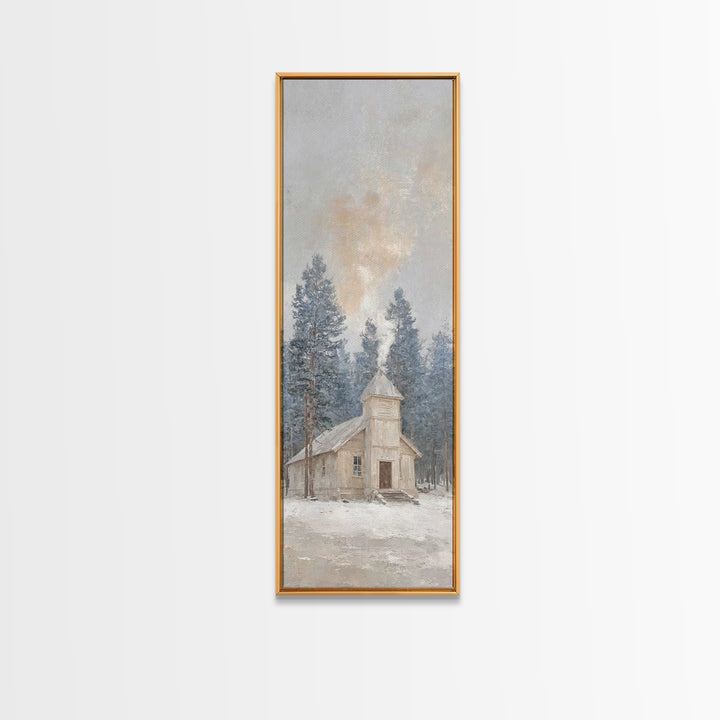 Morning Pine Sanctuary | Framed Canvas Print | Narrow Art | Christian Wall Art | Christian Art Canvas | Christmas Art | Christian Decor