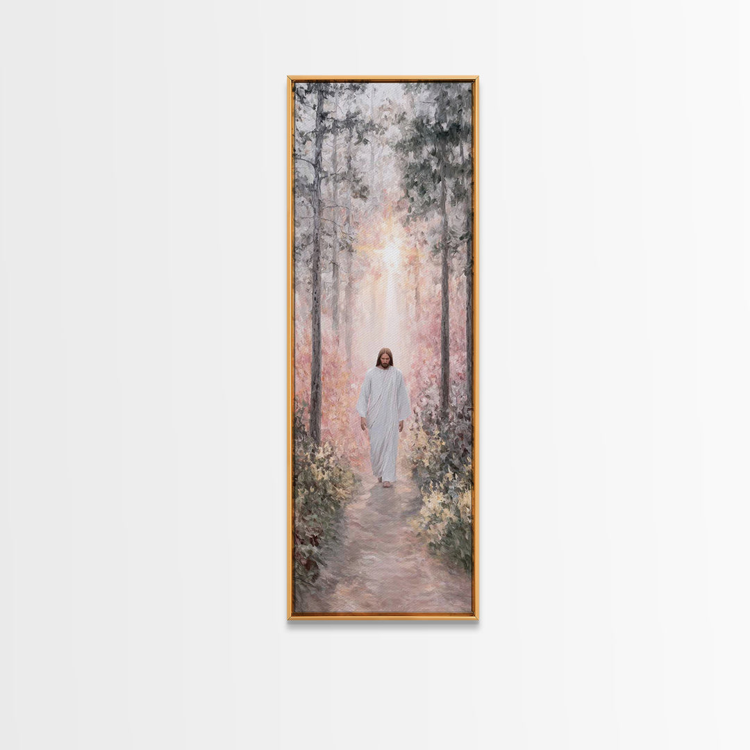 Heavenly Summit Path, Framed Canvas Print, Tall Narrow Wall Art, Christian Painting, Christian Art Canvas, Moody Christian Art, Christian D