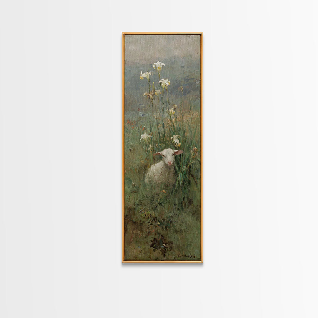 Lilyfield Grace – Framed Canvas Print – Christian Art Canvas – Tall Narrow Wall Art – Christian Wall Art – Christian Painting – Faith Art