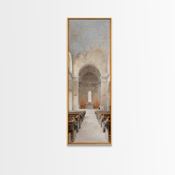 Holy Winter Aisle – Framed Canvas Print – Skinny Art – Christian Art Canvas – Christian Wall Art – Christmas Art – Christian Decorations