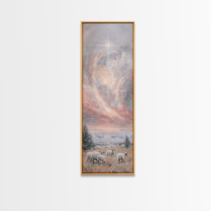 Star Of Promise – Framed Canvas Print – Christian Wall Art – Christmas Art – Christian Art Canvas – Skinny Art – Christian Christmas Decor
