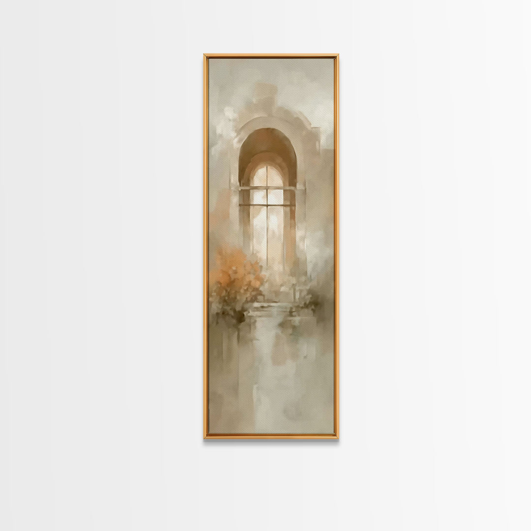 Cross Of Stillness | Framed Canvas Print | Minimalist Christian Art | Christian Wall Art | Christian Art Canvas | Tall Skinny Art Print | C