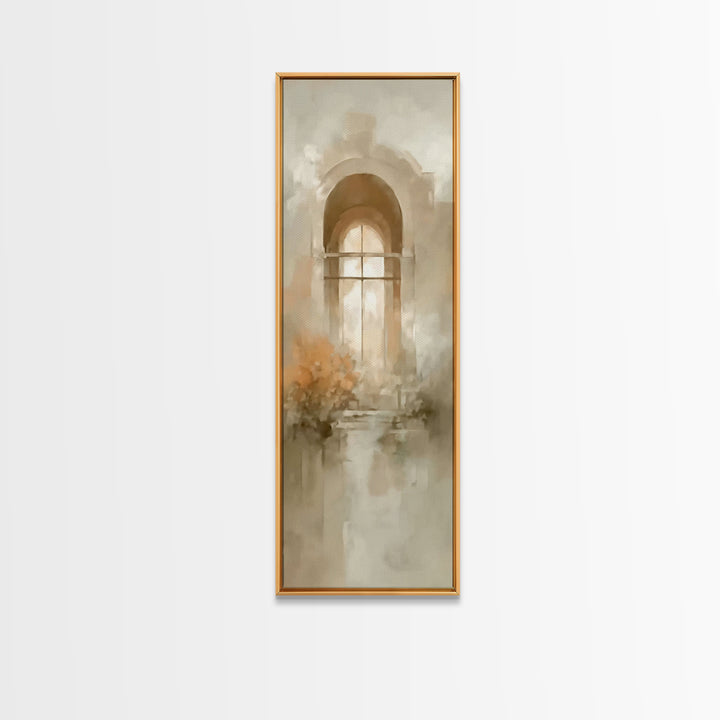 Cross Of Stillness | Framed Canvas Print | Minimalist Christian Art | Christian Wall Art | Christian Art Canvas | Tall Skinny Art Print | C