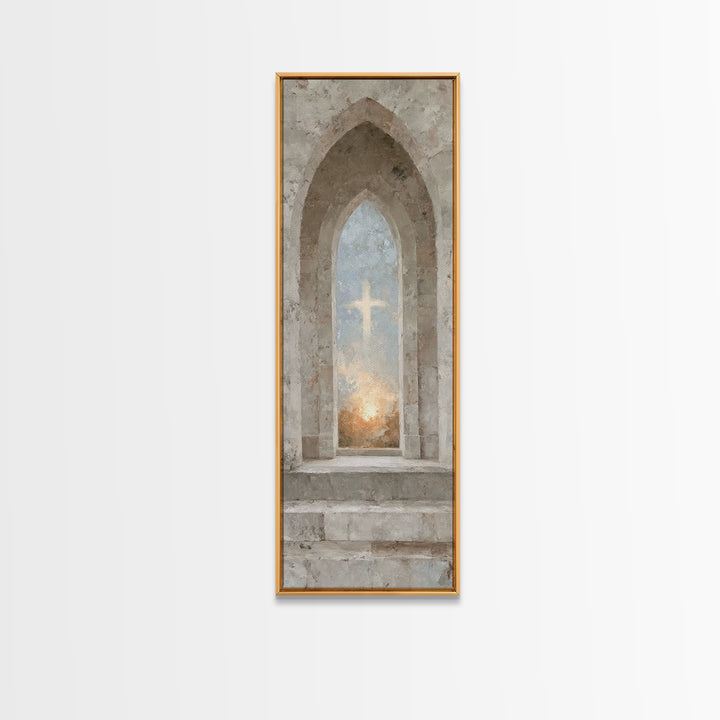 Sanctuary Of Light – Framed Canvas Print – Christian Art Canvas – Christian Wall Art – Subtle Christian Art – Narrow Art – Christian Art Pr