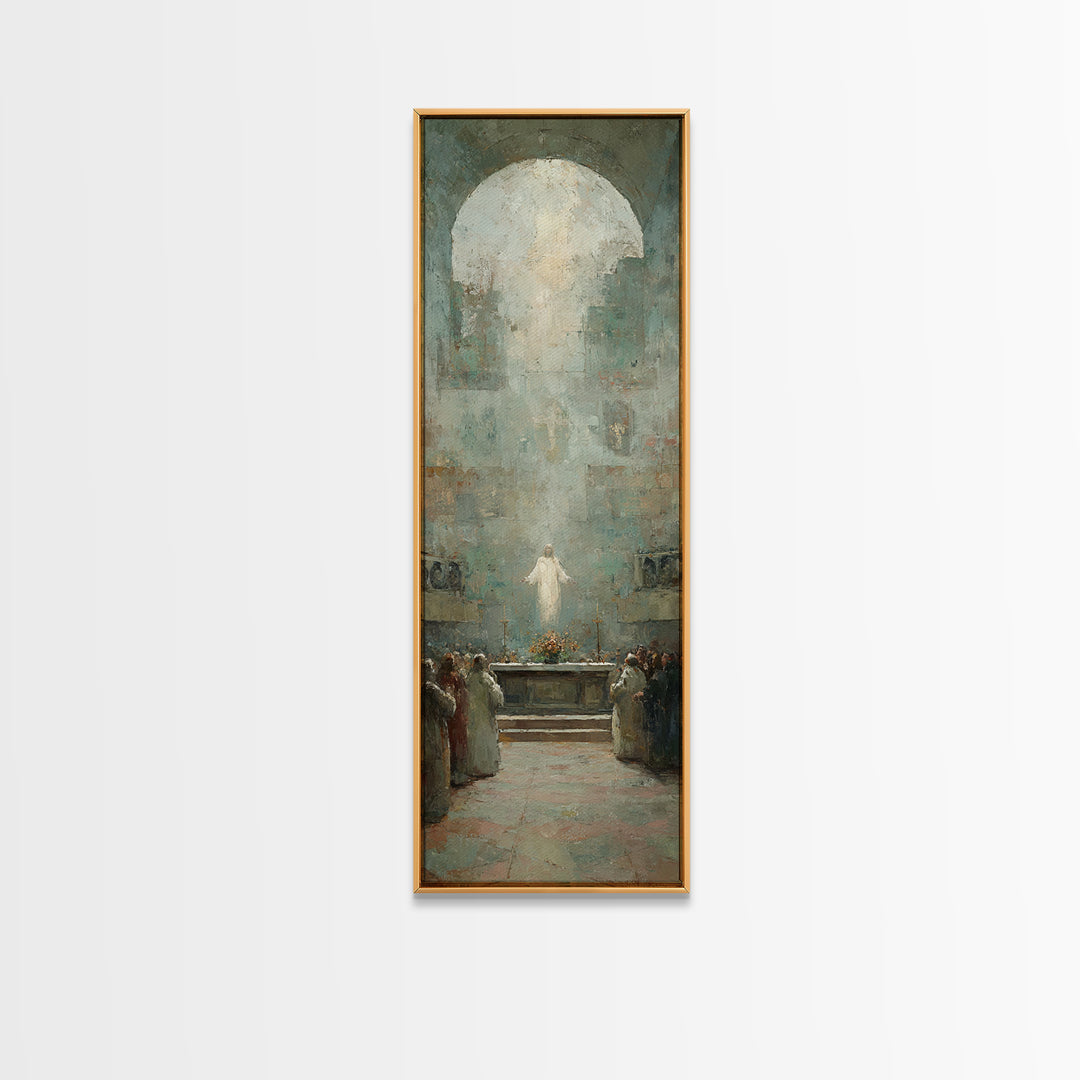 Ascension Glory | Framed Canvas Print | Christian Art Canvas | Christian Wall Art | Large Christian Painting | Skinny Art | Christian Art