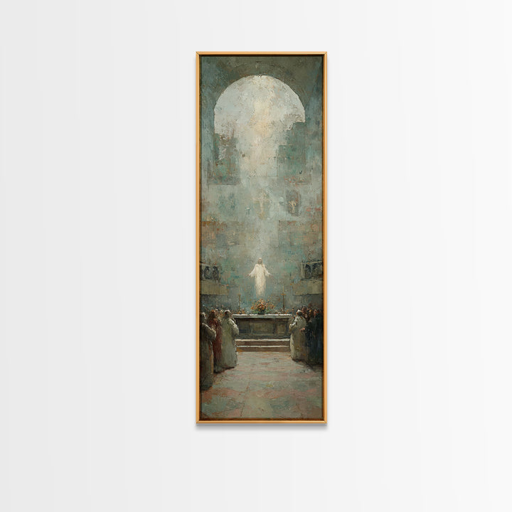 Ascension Glory | Framed Canvas Print | Christian Art Canvas | Christian Wall Art | Large Christian Painting | Skinny Art | Christian Art