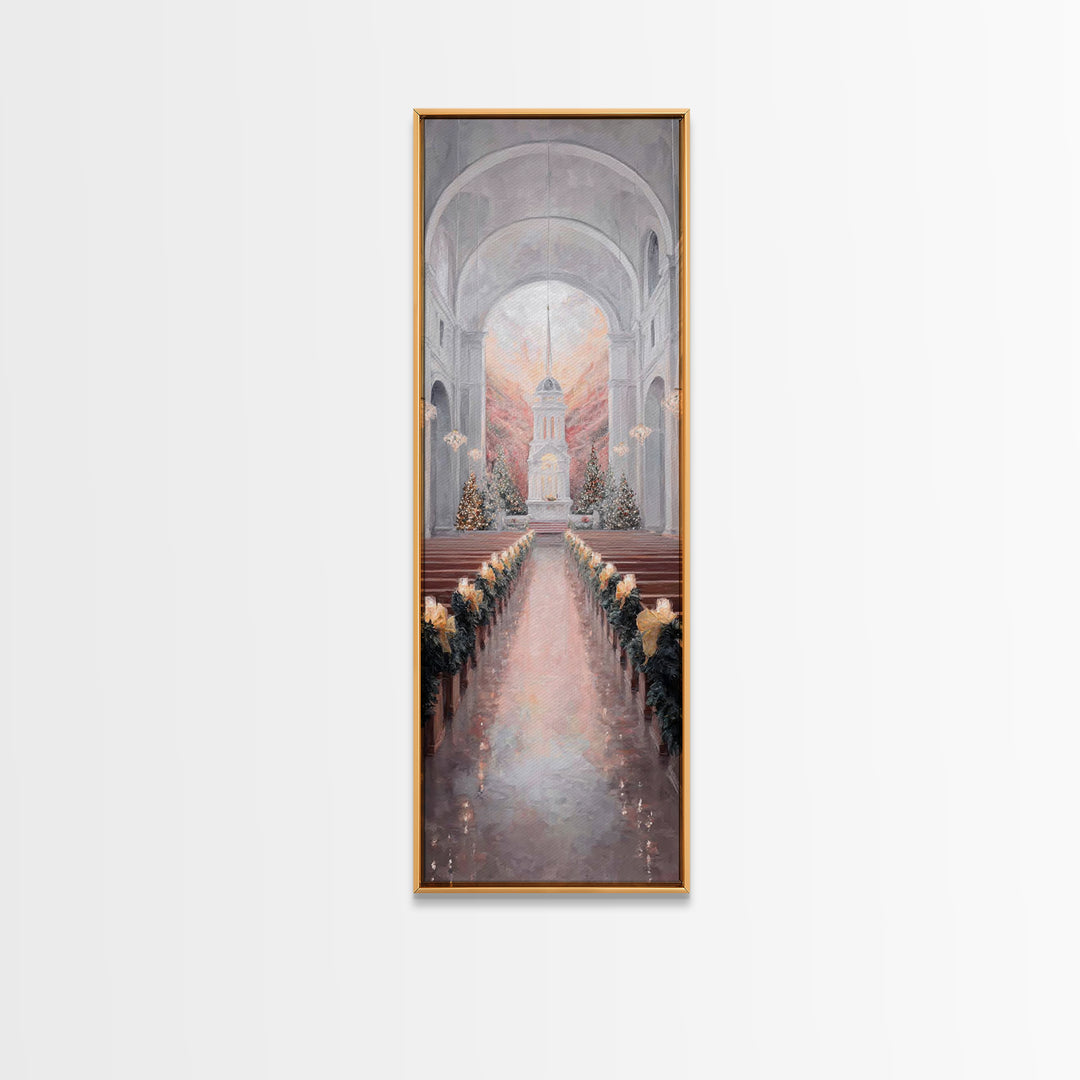 Golden Advent Glow – Framed Canvas Print – Skinny Art – Christian Christmas Art – Christian Art Canvas – Christian Wall Art – Christmas Art