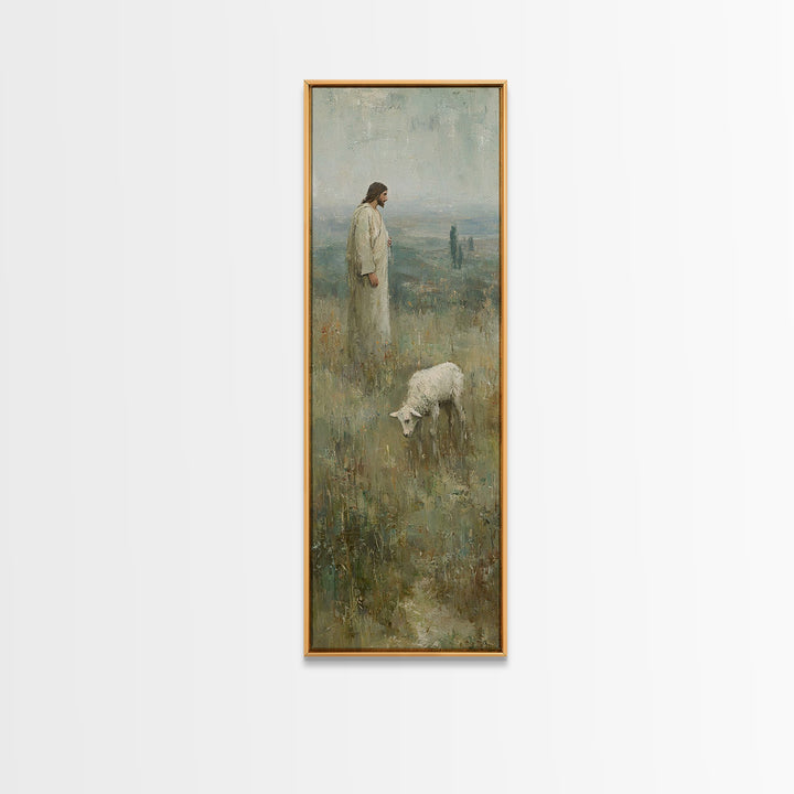 Path of Grace, Framed Canvas Print, Tall Skinny Art Print, Christian Wall Art, Jesus Christmas Art, Christian Decorations, Modern Christian