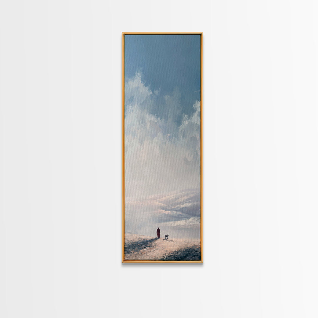 Heavenlit Journey | Framed Canvas Print | Tall Narrow Wall Art | Christian Paintings | Jesus Canvas Art | Christian Decor | Christmas Wall