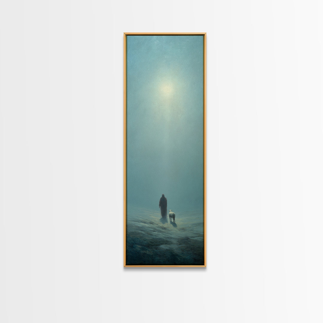 Sacred Solitude | Framed Canvas Print | Skinny Art | Large Christian Painting | Jesus Art Print | Christian Christmas Art | Christian Wall