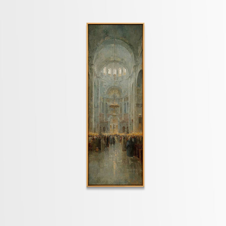 Cathedral Dawn Joy – Framed Canvas Print – Tall Narrow Wall Art – Christian Art Canvas – Christmas Wall Art – Christian Wall Art – Christia