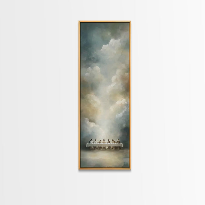 Radiant Supper – Framed Canvas Print – Tall Skinny Art Print – Christian Wall Art – Christian Art Canvas – Jesus Painting – Christmas Art