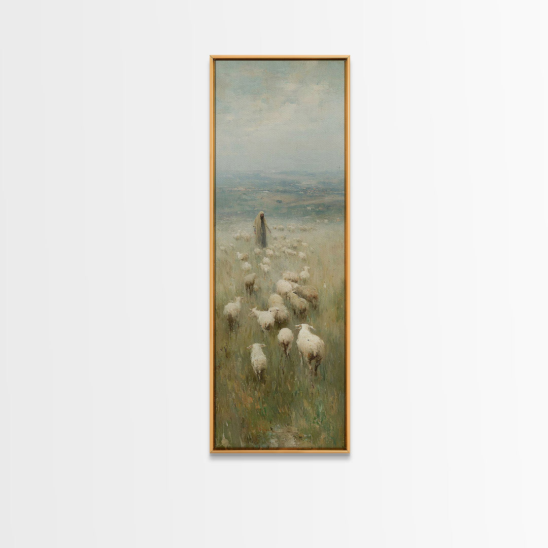 Hills Of Mercy - Framed Canvas Print - Christian Art Canvas - Jesus Painting - Christian Wall Art - Narrow Art - Christian Christmas Art