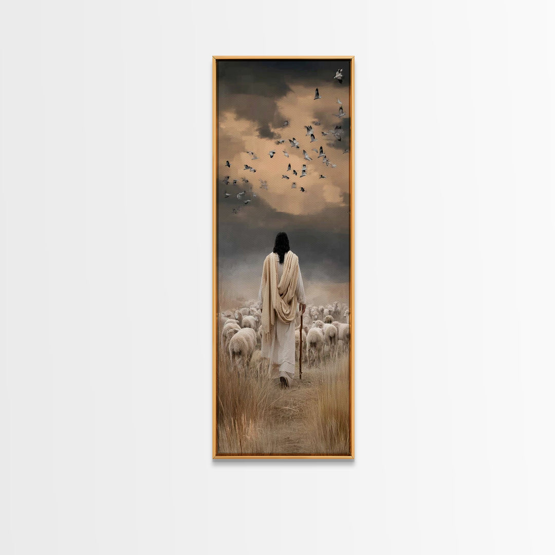 Holy Nativity Star, Framed Canvas Print, Christmas Art, Christian Wall Art, Christian Art Canvas, Tall Narrow Wall Art, Christian Christmas