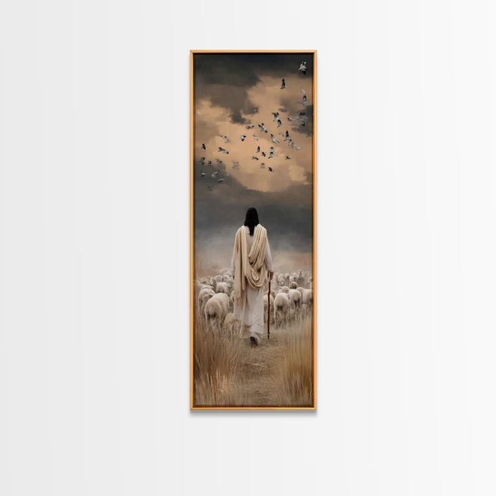 Holy Nativity Star, Framed Canvas Print, Christmas Art, Christian Wall Art, Christian Art Canvas, Tall Narrow Wall Art, Christian Christmas