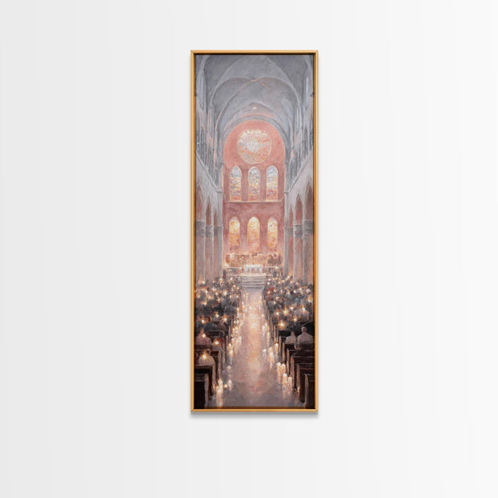 Advent Sanctuary Glow – Framed Canvas Print – Skinny Art – Christian Art Canvas – Christmas Wall Art – Christian Decor – Christian Art Prin