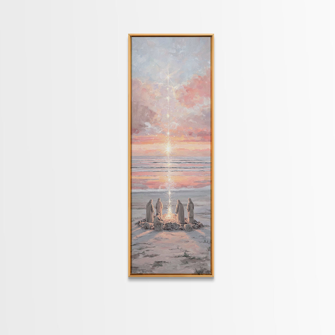 Ocean Morning Watch – Framed Canvas Print – Narrow Art – Christian Wall Art – Christian Art Work – Christmas Art
